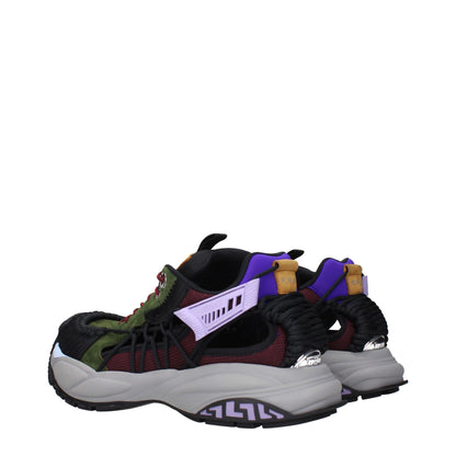 Sneakers de sport en cuir multicolore Versace