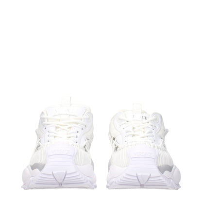 Sneakers de sport en cuir blanc Versace