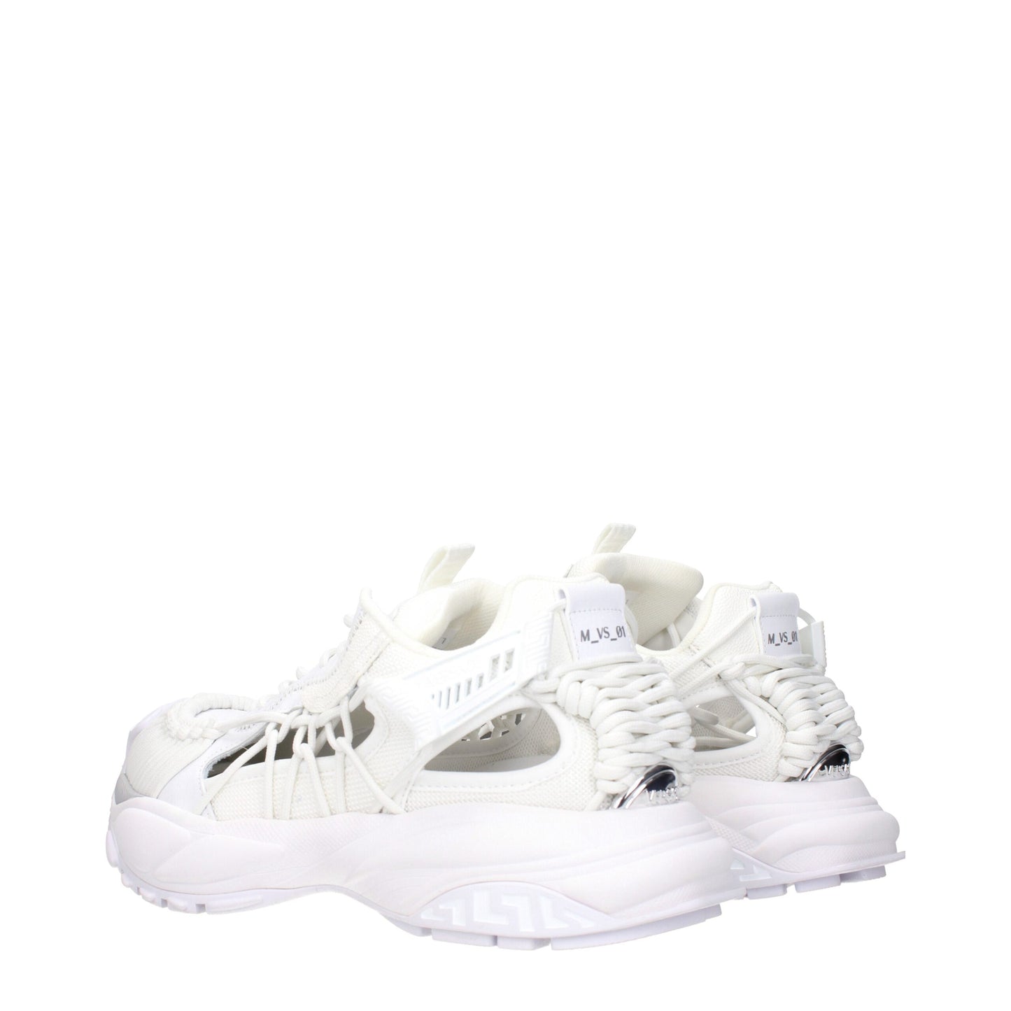 Sneakers de sport en cuir blanc Versace