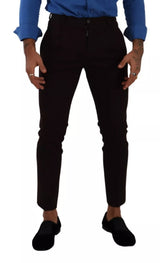 Pantalon skinny en coton stretch bordeaux de Dolce &amp; Gabbana
