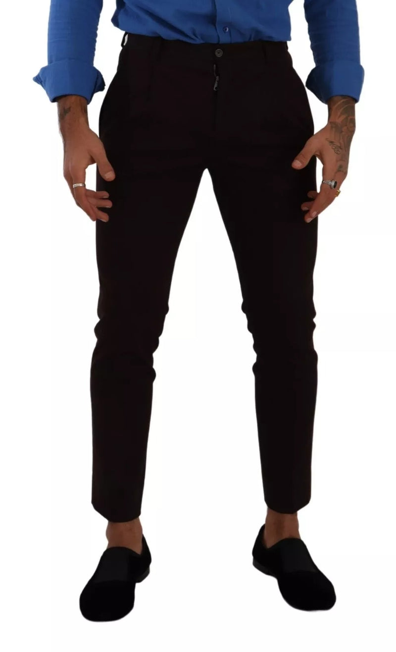 Pantalon skinny en coton stretch bordeaux de Dolce &amp; Gabbana