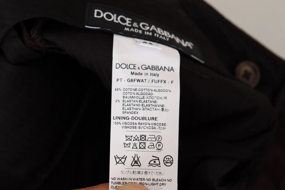 Pantalon skinny en coton stretch bordeaux de Dolce &amp; Gabbana