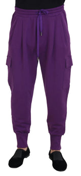 Pantalons de jogging cargo en coton violet Dolce &amp; Gabbana