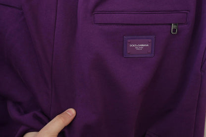 Dolce & Gabbana Purple Cotton Cargo Sweatpants Jogging Pants