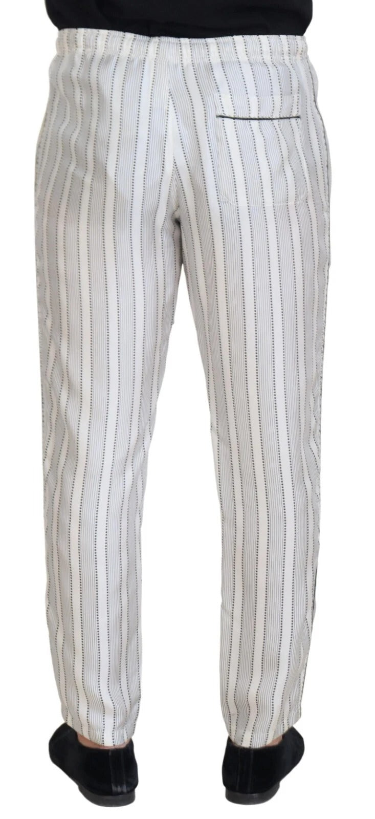 Pantalon de survêtement en soie à rayures blanches Dolce &amp; Gabbana