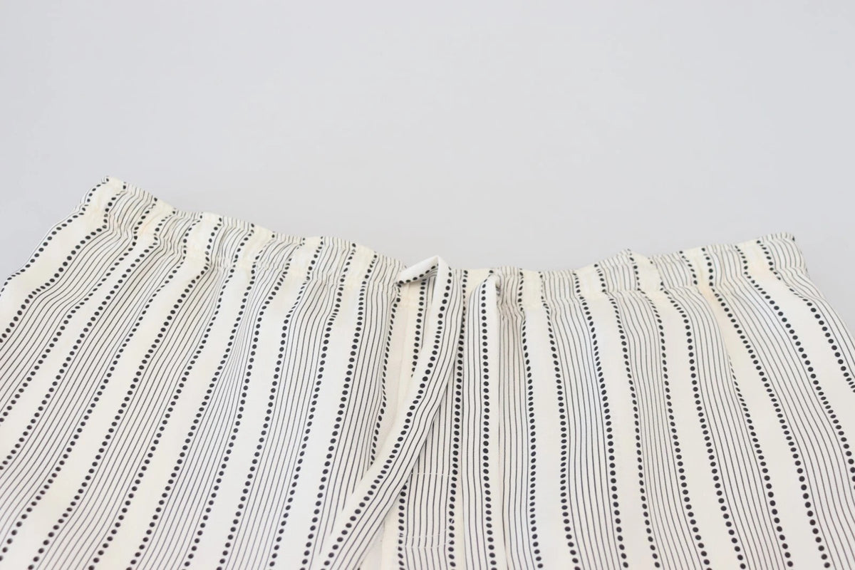 Pantalon de survêtement en soie à rayures blanches Dolce &amp; Gabbana