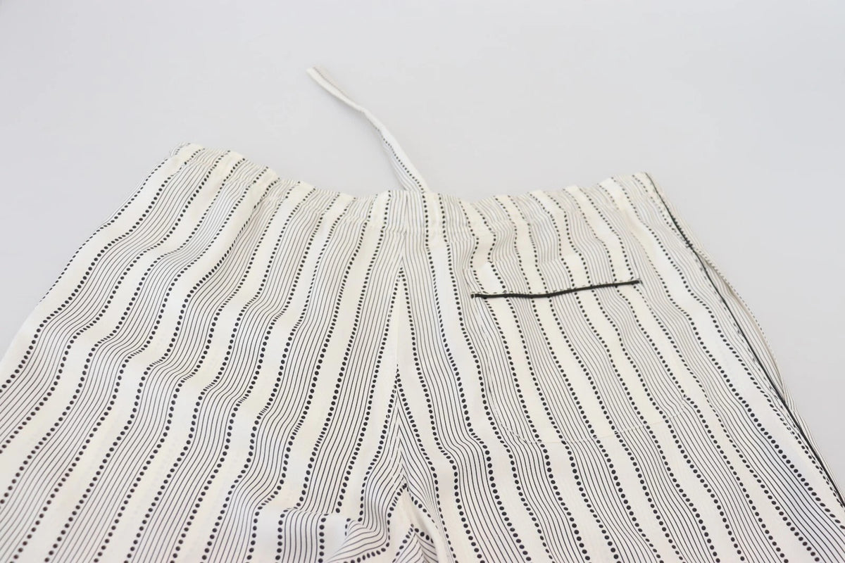 Pantalon de survêtement en soie à rayures blanches Dolce &amp; Gabbana
