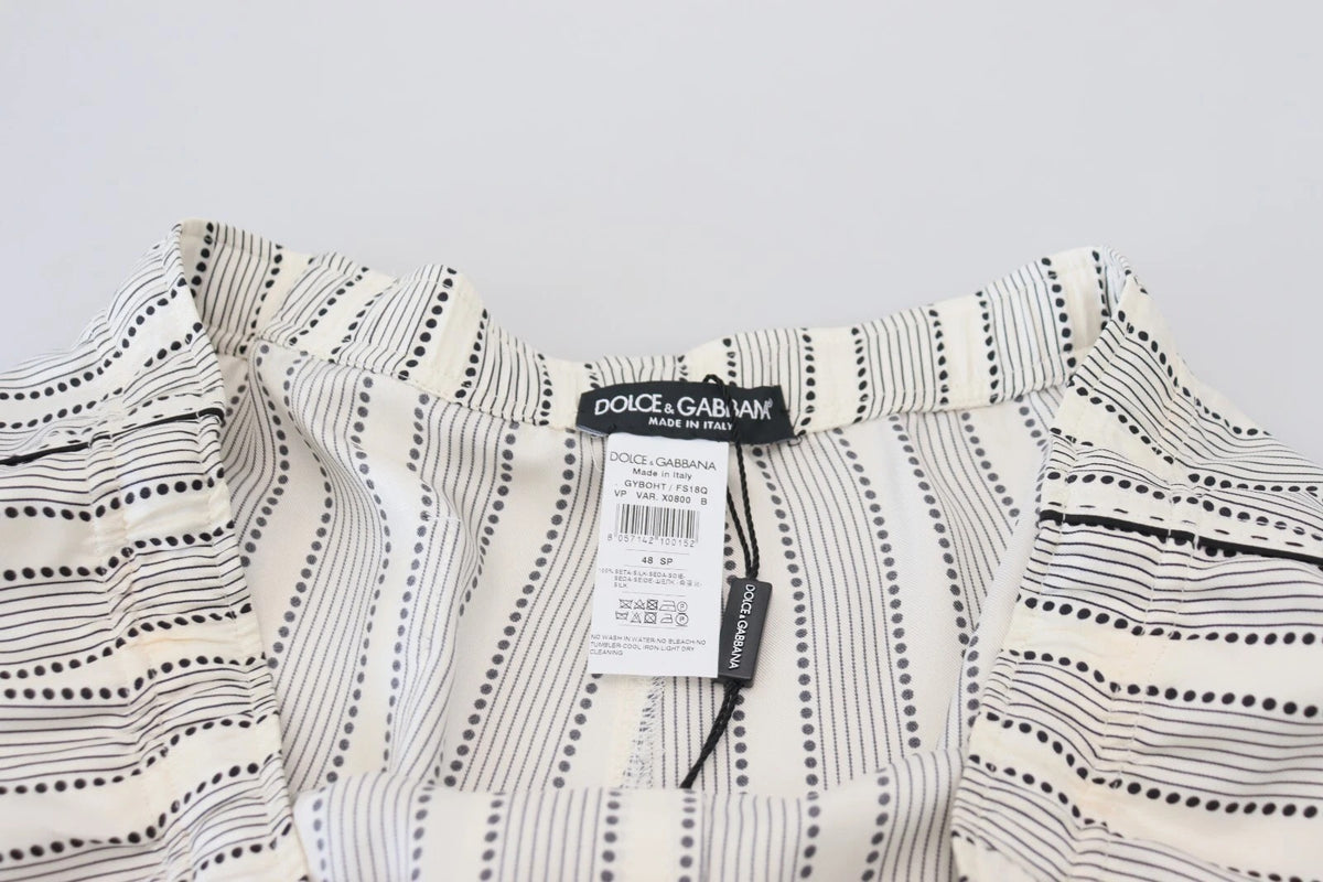 Pantalon de survêtement en soie à rayures blanches Dolce &amp; Gabbana