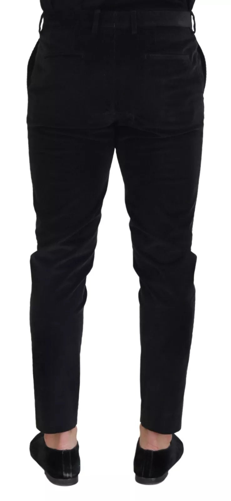 Pantalon chino slim en coton extensible noir Dolce &amp; Gabbana