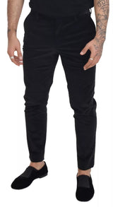 Pantalon chino slim en coton extensible noir Dolce &amp; Gabbana