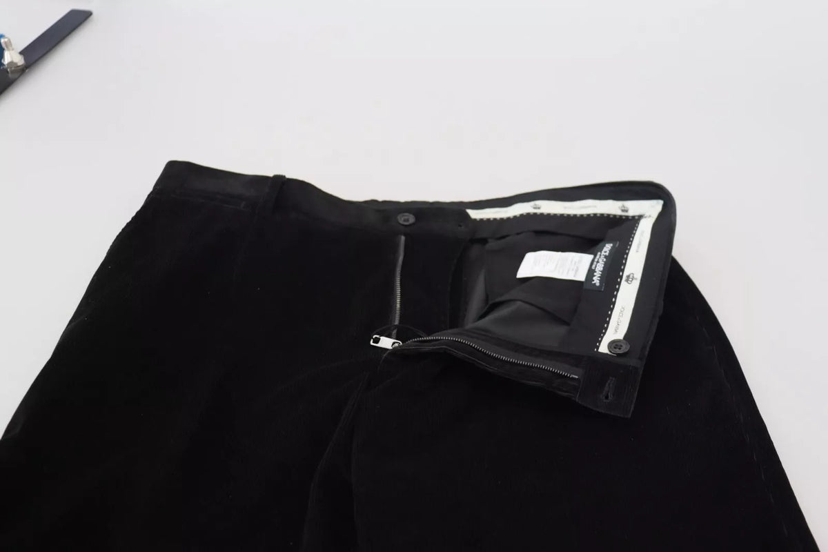 Pantalon chino slim en coton extensible noir Dolce &amp; Gabbana