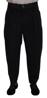 Jeans en jean ample en coton extensible noir de Dolce &amp; Gabbana