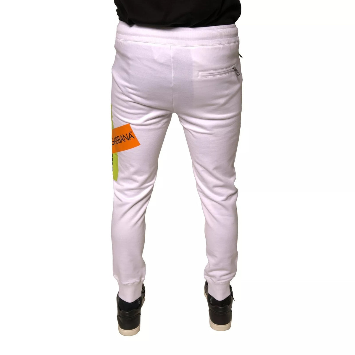 Pantalon de jogging en coton Dolce &amp; Gabbana avec bande logo blanche.