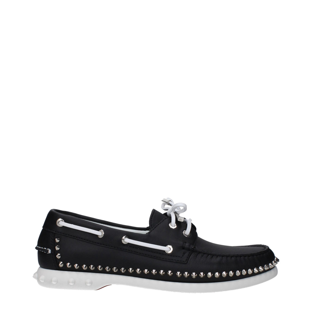Christian Louboutin Black Leather Slip-On Loafers for Men