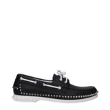 Christian Louboutin Black Leather Slip-On Loafers for Men