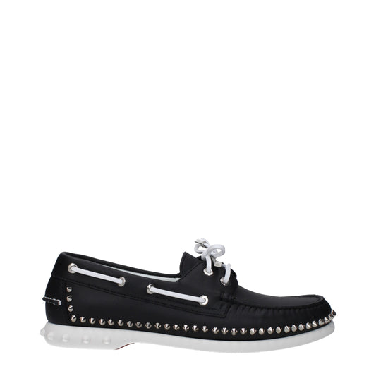 Brogues plates en cuir noir Christian Louboutin
