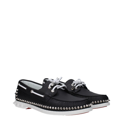 Brogues plates en cuir noir Christian Louboutin