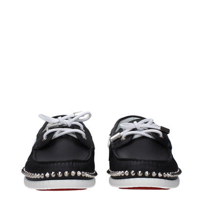 Brogues plates en cuir noir Christian Louboutin