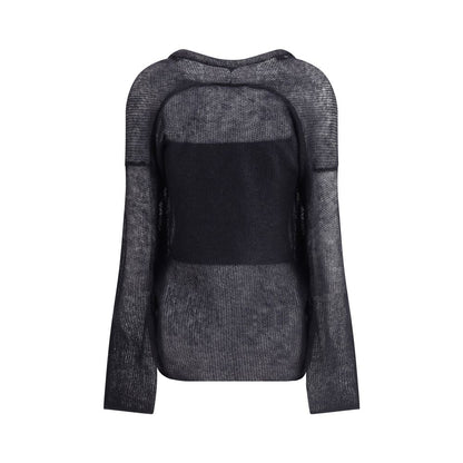 Cardigan et haut à double boutonnage de Giorgio Armani en mélange de laine et de mohair. Ensemble deux pièces.