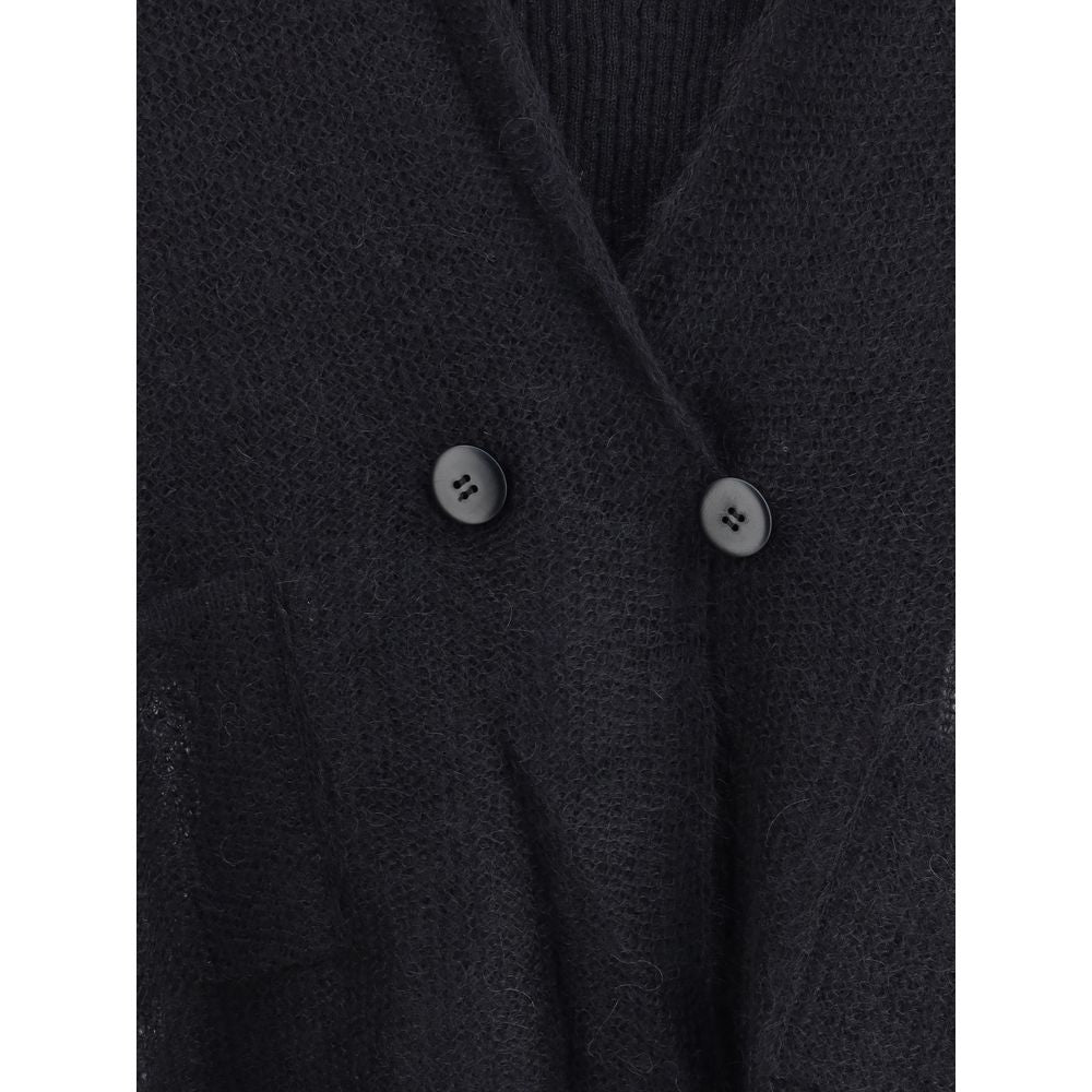 Cardigan et haut à double boutonnage de Giorgio Armani en mélange de laine et de mohair. Ensemble deux pièces.