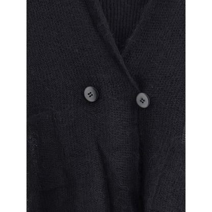 Cardigan et haut à double boutonnage de Giorgio Armani en mélange de laine et de mohair. Ensemble deux pièces.