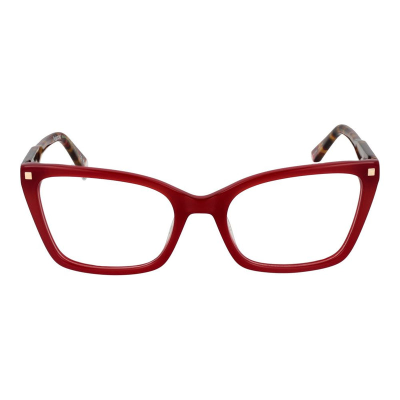Polaroid Burgundy Women Glasses Frame - Stylish Cat-Eye Design
