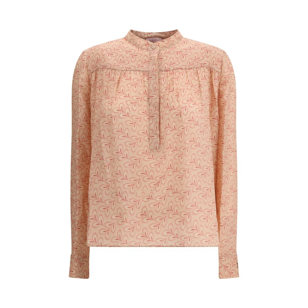 Kristina Ti Light Pink Silk Pattern Shirt - Elegant Women's Blouse
