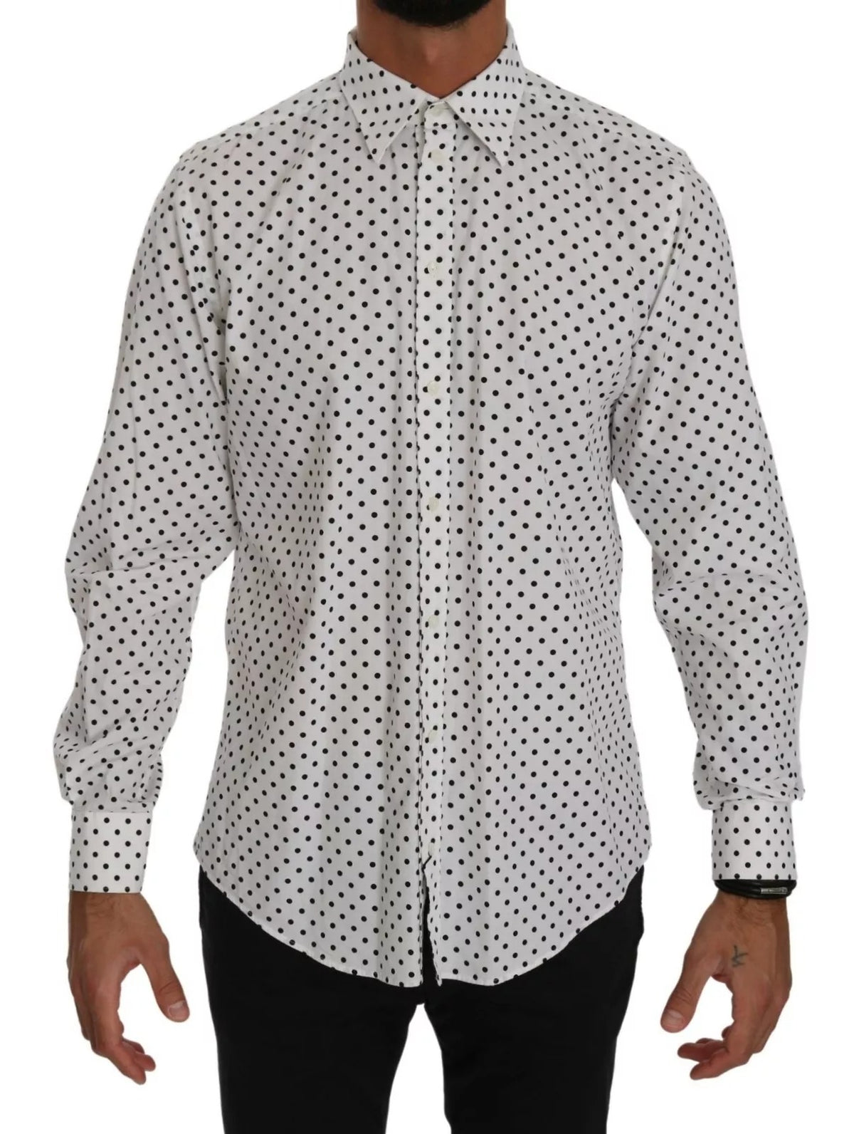 Robe blanche à pois Dolce &amp; Gabbana, chemise formelle Martini.