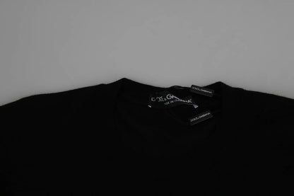 Dolce & Gabbana Black Cashmere Crewneck Pullover Sweater