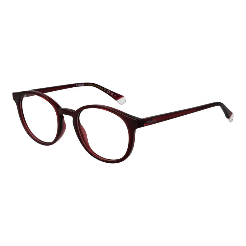Polaroid Burgundy Unisex Glasses Frame - Stylish & Durable