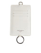 Porte-cartes homme Dolce & Gabbana en cuir de veau blanc avec cordon et logo.