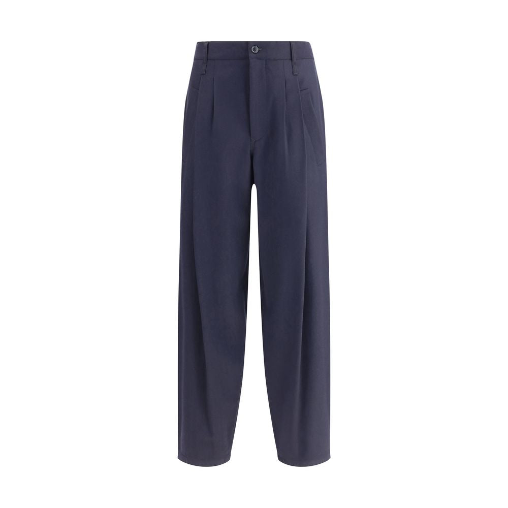 Pantalon en laine légère à simple pli de Giorgio Armani