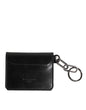 Porte-cartes et porte-clés en cuir noir avec logo en relief de Dolce &amp; Gabbana