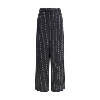 Pantalon en soie à larges jambes de Giorgio Armani avec strass