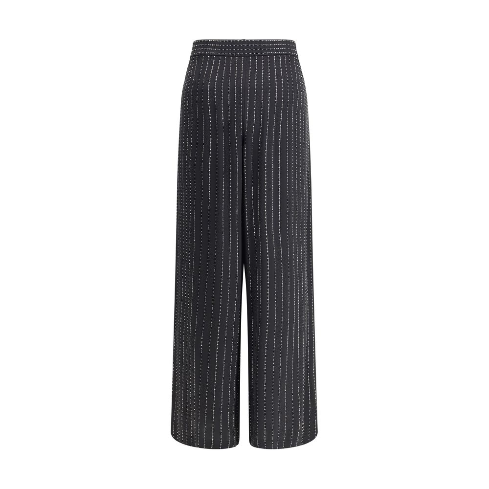 Pantalon en soie à larges jambes de Giorgio Armani avec strass