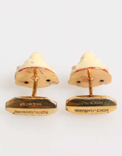 Manchette pour homme Dolce & Gabbana, en laiton doré, en forme de chien/chiot.