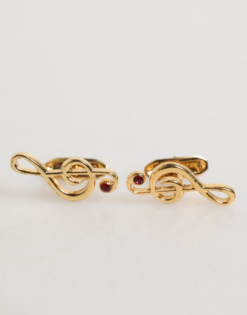 Épingle en laiton doré à motif de note de musique, accessoire pour homme, créateur Dolce &amp; Gabbana.