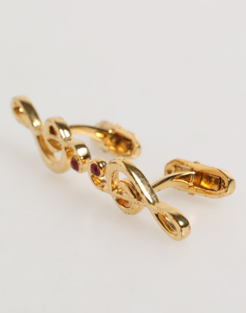Épingle en laiton doré à motif de note de musique, accessoire pour homme, créateur Dolce &amp; Gabbana.