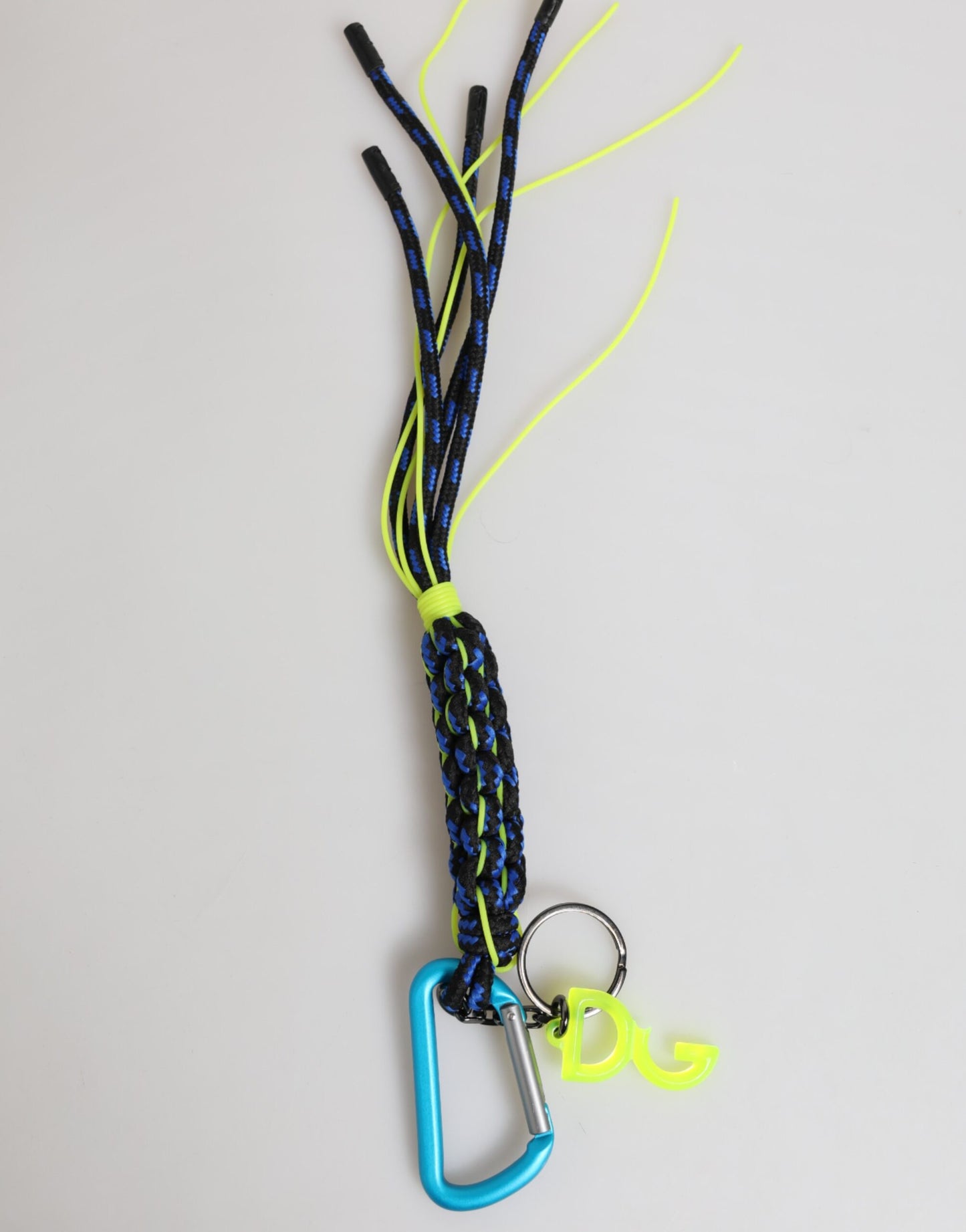 Porte-clés Dolce &amp; Gabbana en cordelette multicolore en polyester avec logo DG.