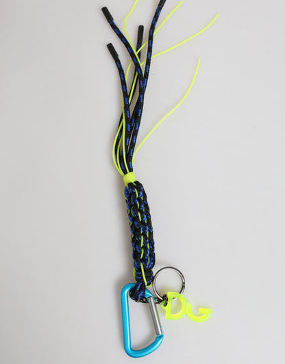 Porte-clés Dolce &amp; Gabbana en cordelette multicolore en polyester avec logo DG.