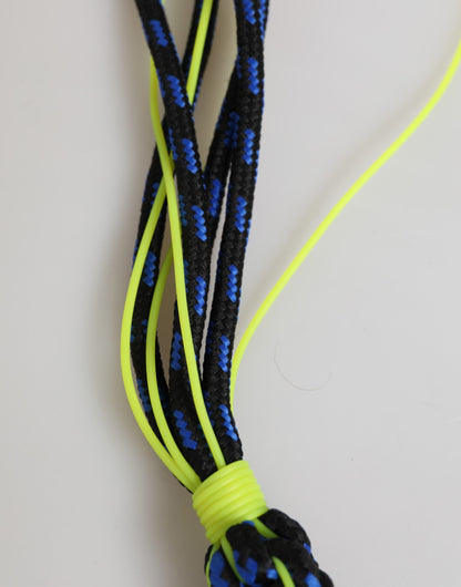 Porte-clés Dolce &amp; Gabbana en cordelette multicolore en polyester avec logo DG.