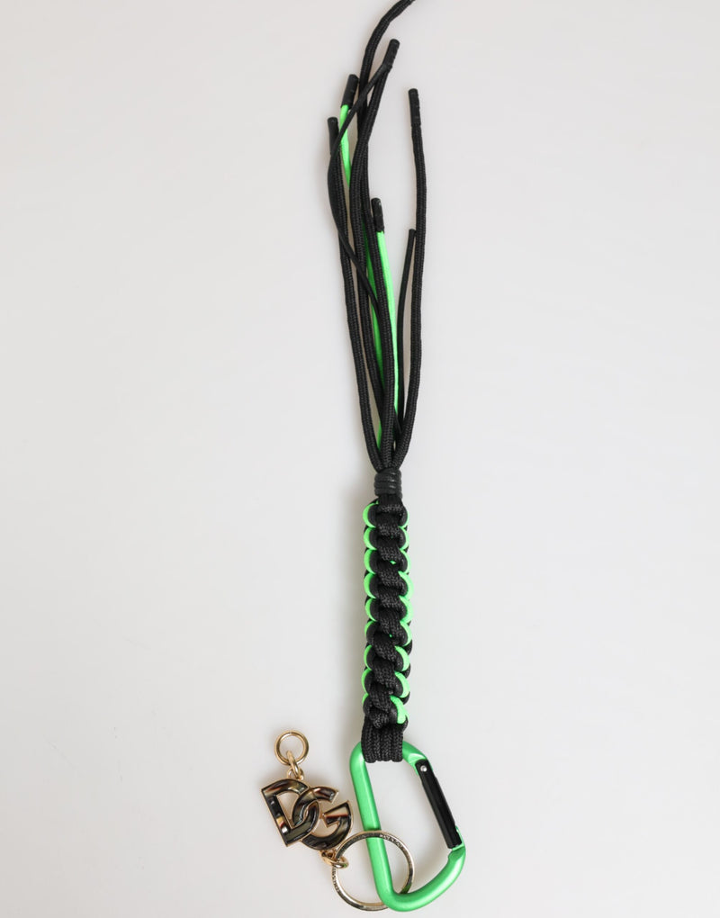 Porte-clés Dolce &amp; Gabbana en cordelette multicolore en polyester avec logo DG.