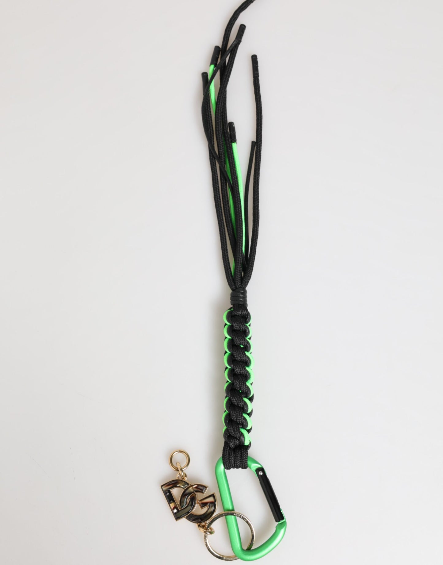 Porte-clés Dolce &amp; Gabbana en cordelette multicolore en polyester avec logo DG.