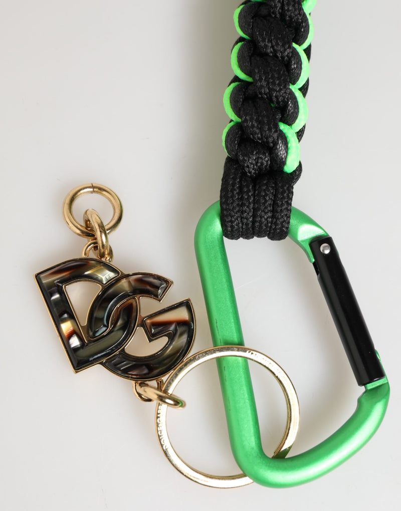 Porte-clés Dolce &amp; Gabbana en cordelette multicolore en polyester avec logo DG.