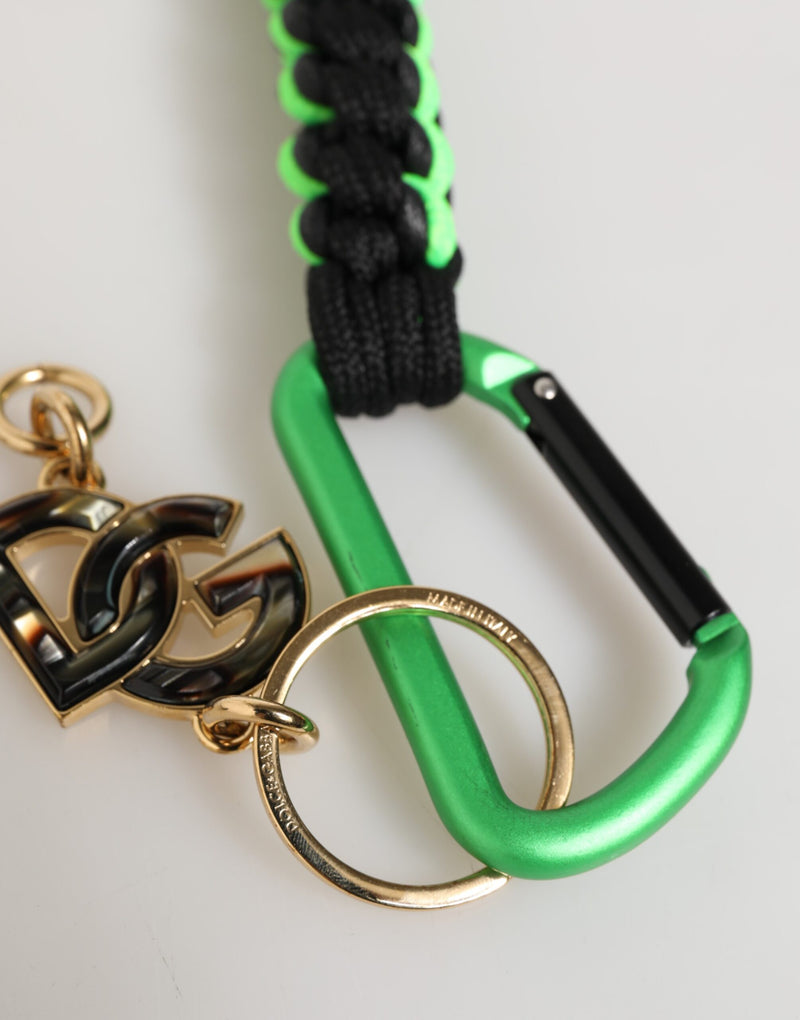 Porte-clés Dolce &amp; Gabbana en cordelette multicolore en polyester avec logo DG.