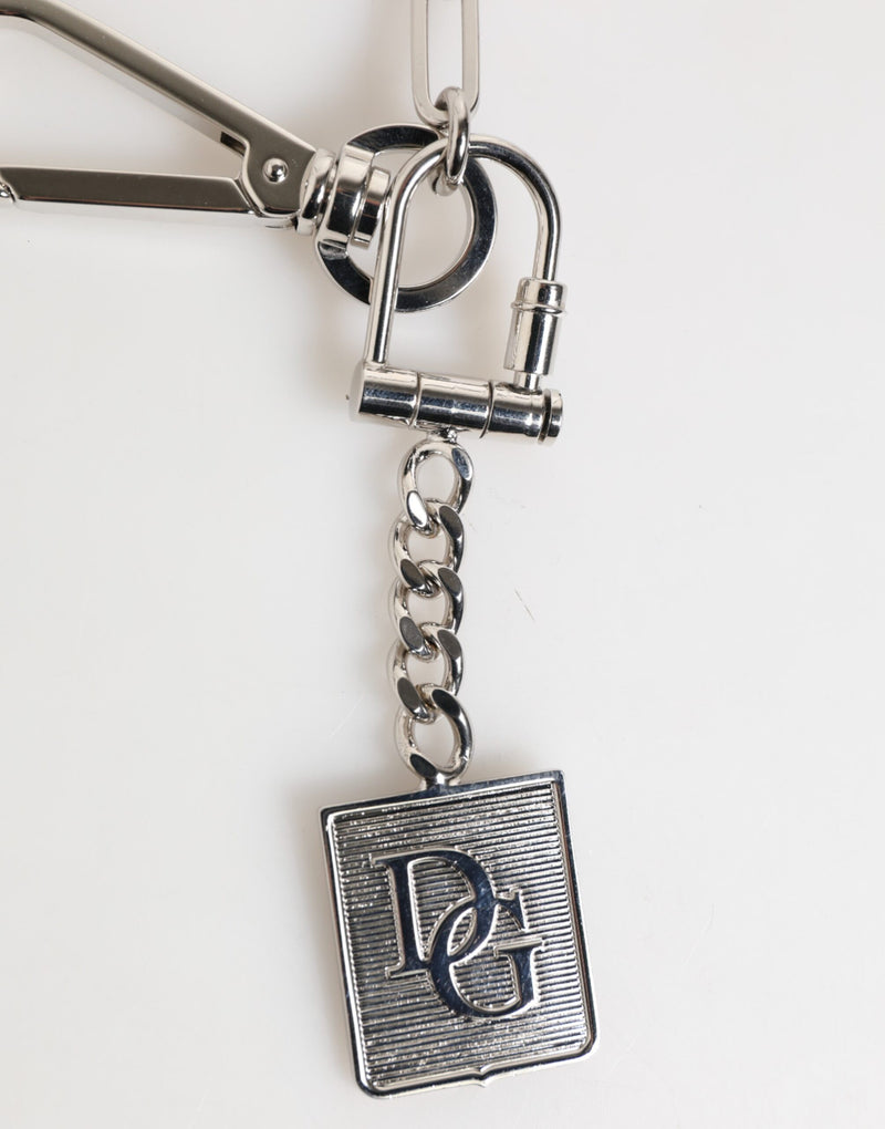Dolce & Gabbana Heren Halsketen met DG Logo Pendent in Zilverkleurig Metaal