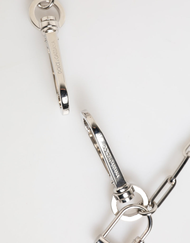 Dolce & Gabbana Heren Halsketen met DG Logo Pendent in Zilverkleurig Metaal