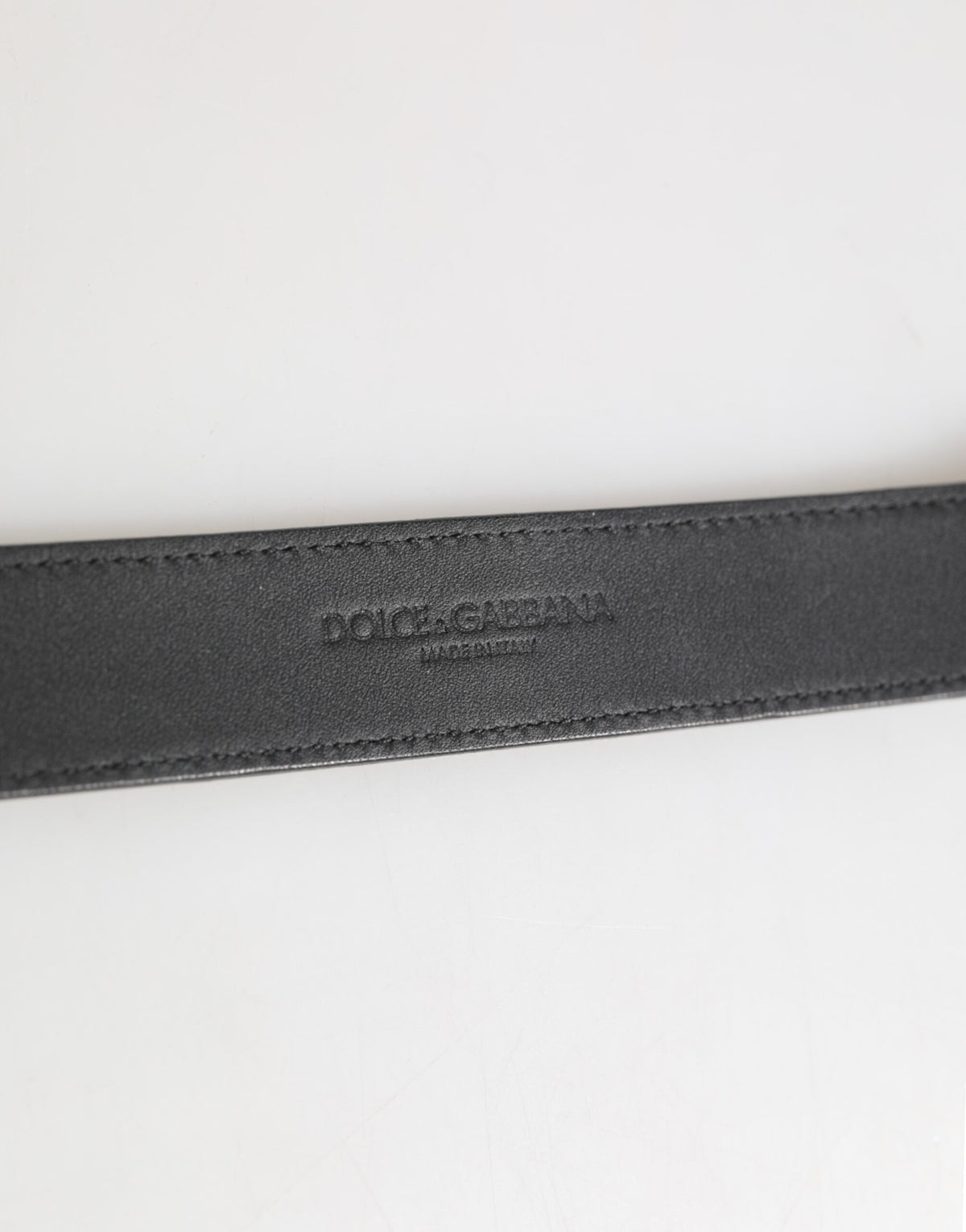 Collier Dolce & Gabbana en cuir texturé argenté et métal doré