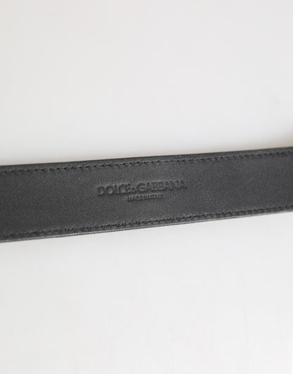 Collier Dolce & Gabbana en cuir texturé argenté et métal doré