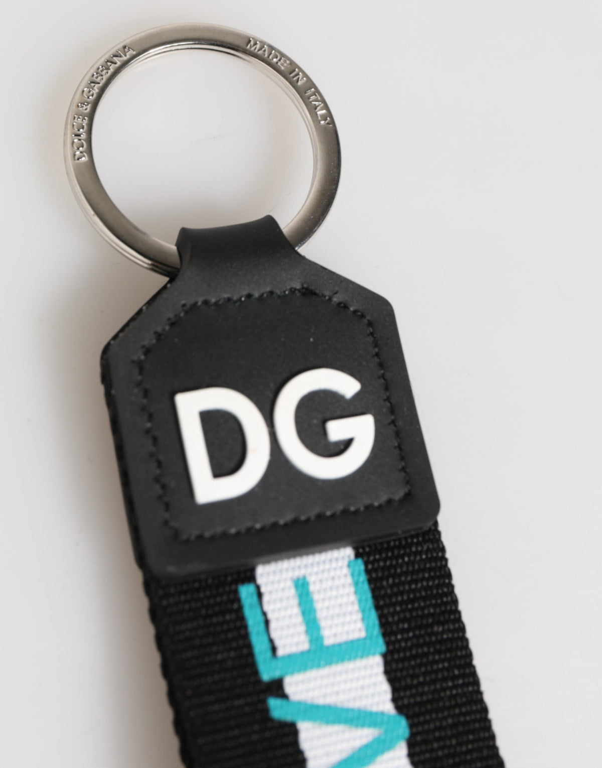 Porte-clés en laiton et polyester multicolore avec logo Dolce &amp; Gabbana